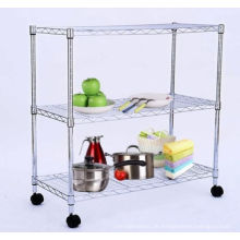 DIY Moderne Chrom Metalldraht Home Storage Cart (TR753590B3CW)
